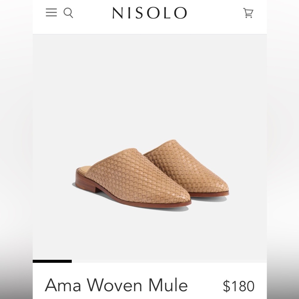 Nisolo Ama Woven Mule in Almond